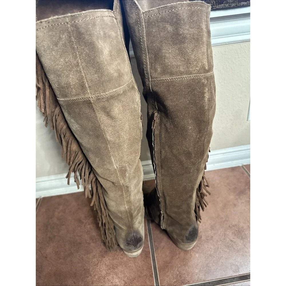 Naughty Monkey Frilly Fanta Fringe Boho Western Cowgirl Boot Sz 6